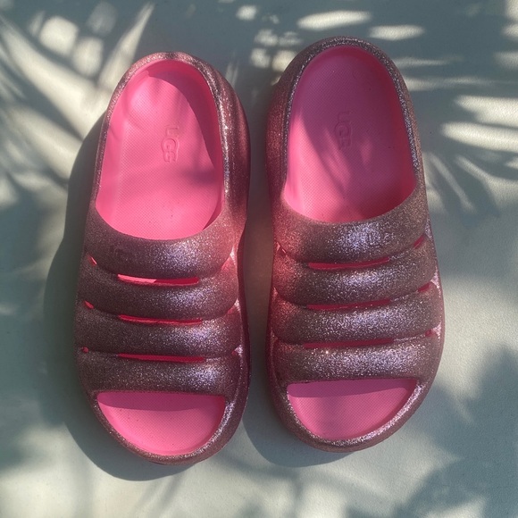 UGG Pink Glitter Kids Sandals - Picture 1 of 3